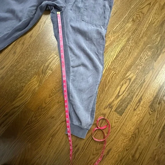 Splendid Women's Jogger Pants Size M Charcoal Linen Blend Drawstring Waist‎ - Picture 9 of 14